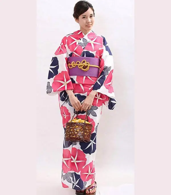 61HszMvqzhL._UL1000_.jpg Ohkini Women’s Retro Yukata Set, 3-piece Set, One Size Fits All - الصورة 2
