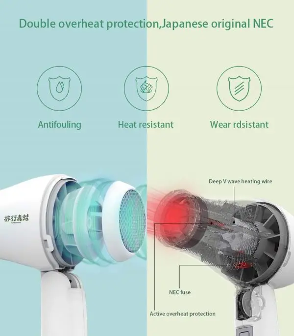 61hwG-VsikL._SL1001_.jpg YUELI Hair Dryer Negative Ion Hair Care Hot Wind 2 Stage - الصورة 6