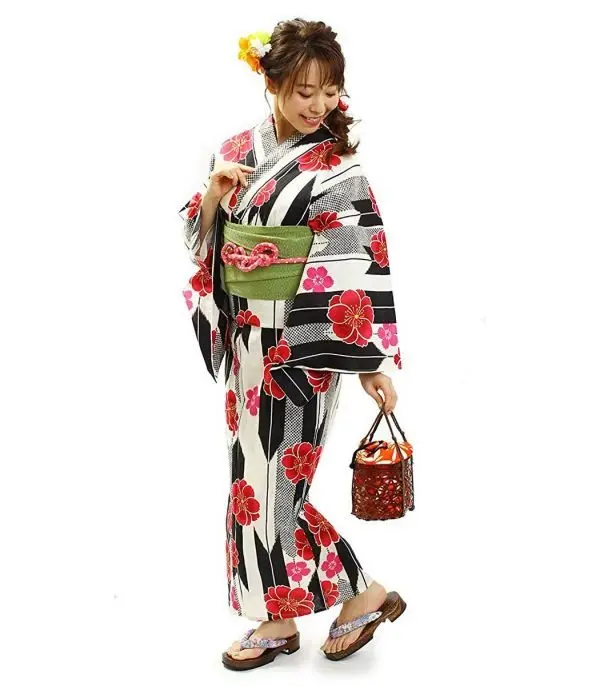 61xiqSQhuDL._UL1200_.jpg Ohkini Women’s Retro Yukata Set, 3-piece Set, One Size Fits All - الصورة 2