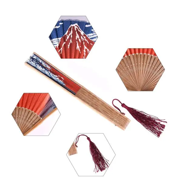 71v2BSi29ASL._UL1500_.jpg KUUQA 3 Piece Set, Silk, Luxury Silk Fan - الصورة 3