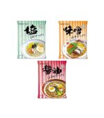 رامن حلال بثلاث أطعمة مختلفة، الميسو، صلصة الصويا، المالح