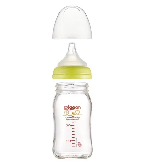 ⁦Pigeon Breast Milk Glass Light Green 160ml⁩ - الصورة ⁦2⁩