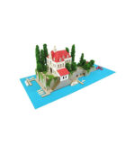 Hotel Adriano pig 1/300 Studio Ghibli Series Red MK07-15 (Paper Craft) by Sankei