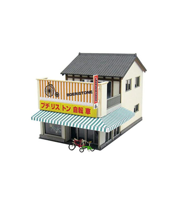 ⁦Sankei MP03-101 Natsushi Diorama Series Bicycle Shop 1/150 Papercraft⁩ - الصورة ⁦1⁩