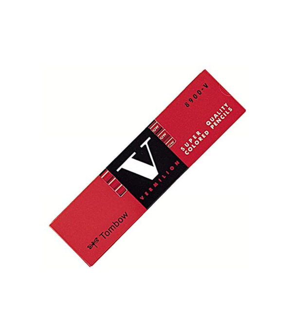 41M8WQq-PL._AC_.jpg Tombow 8900-V Red Pencil, Round Shaft, Vermilion, 1 Dozen - الصورة 1