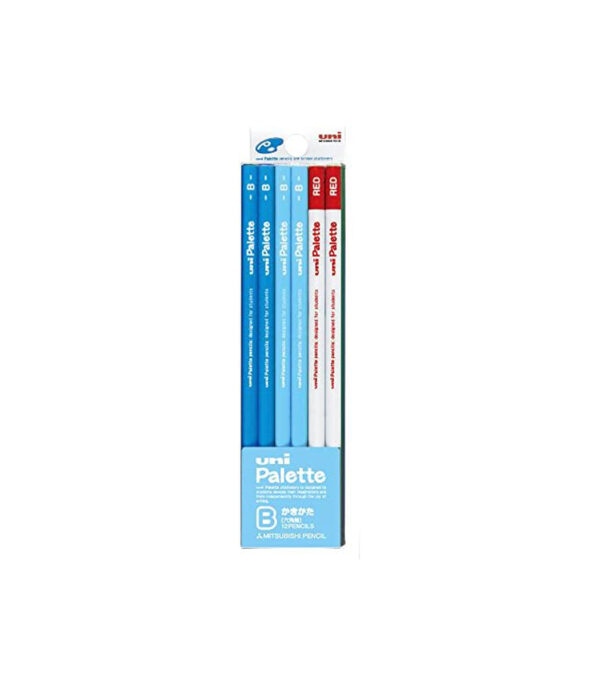 41RKzibqVAL._AC_.jpg Mitsubishi Pencil K5563B Brush Pencil Uni Palette B Pastel Blue 1 Dozen with Red Pencil - الصورة 1