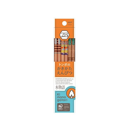 Tombow Pencil F Wooden Story, 2B, Orange Pattern, 1 Dozen KB-KF03-2B