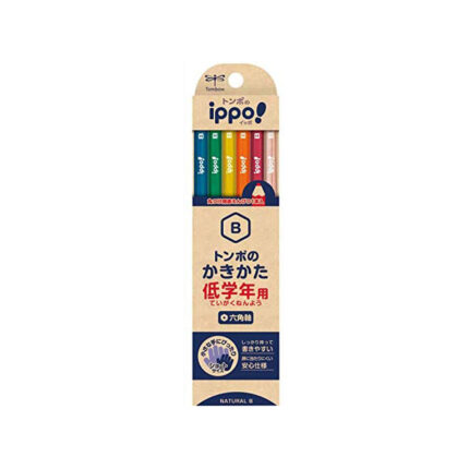 Tombow Pencil ippo! MP-SKNN04-B Pencil for Low School Ages, B Hexagonal Shaft Natural