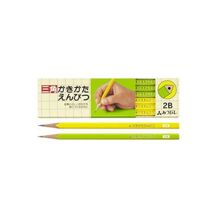 Mitsubishi Pencil K45632B Kakata Pencil Triangle Shaft 2B Yellow Green