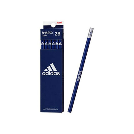 adidas AI02 2B Uni Point Pencil, Hexagonal Shank, Silver Black, 1 Dozen K55962B