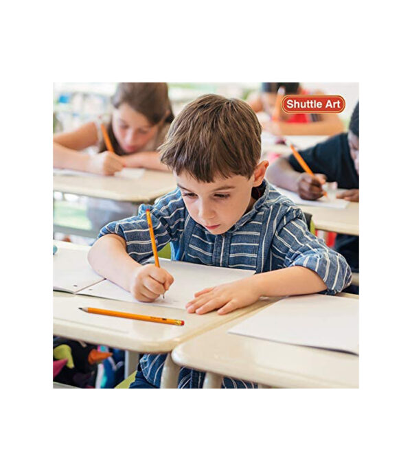 ⁦Shuttle Art Pencil HB #2 Set of 350, Yellow, Standard Pencil, Plain, Hexagonal Shaft with Eraser, Sharpened, Study, Study, Study, Office, Architecture, Examination and Drafting, Sketching, Admission Celebration, School Preparation, Prizes, Gift, Simple⁩ - الصورة ⁦6⁩