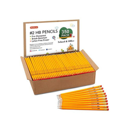 Shuttle Art Pencil HB #2 Set of 350, Yellow, Standard Pencil, Plain, Hexagonal Shaft with Eraser, Sharpened, Study, Study, Study, Office, Architecture, Examination and Drafting, Sketching, Admission Celebration, School Preparation, Prizes, Gift, Simple