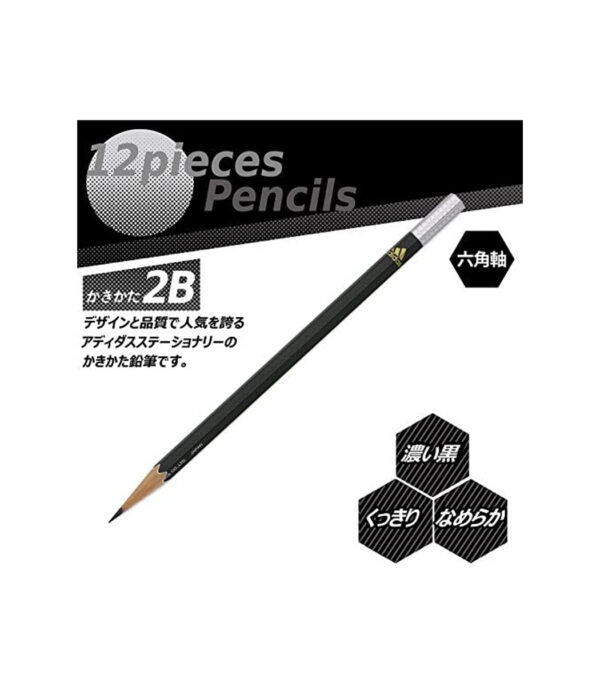 51Hy2SGvGuL._AC_.jpg adidas AI04 2B Uni Point Pencil, Hexagonal Shaft, Black Gold, 1 Dozen K56012B - الصورة 2