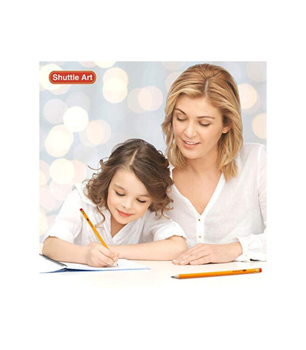 ⁦Shuttle Art Pencil HB #2 Set of 350, Yellow, Standard Pencil, Plain, Hexagonal Shaft with Eraser, Sharpened, Study, Study, Study, Office, Architecture, Examination and Drafting, Sketching, Admission Celebration, School Preparation, Prizes, Gift, Simple⁩ - الصورة ⁦7⁩