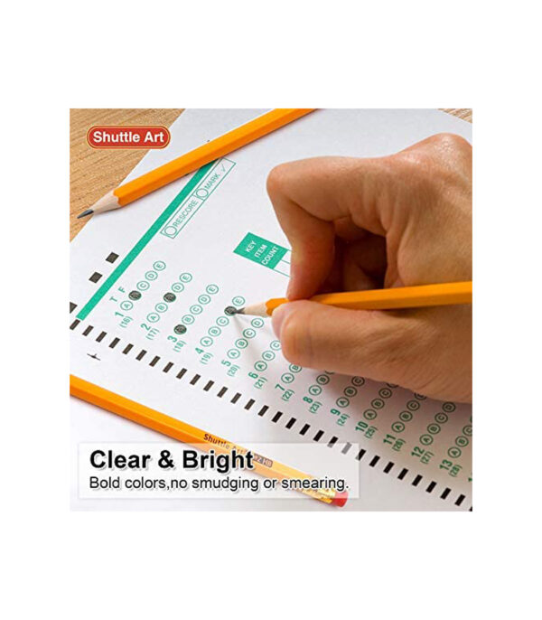 ⁦Shuttle Art Pencil HB #2 Set of 350, Yellow, Standard Pencil, Plain, Hexagonal Shaft with Eraser, Sharpened, Study, Study, Study, Office, Architecture, Examination and Drafting, Sketching, Admission Celebration, School Preparation, Prizes, Gift, Simple⁩ - الصورة ⁦5⁩