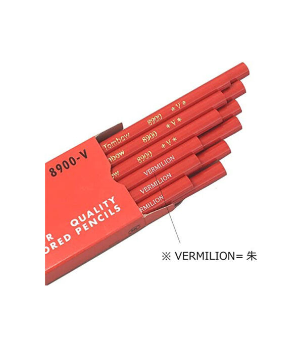 51Kc683hNdL._AC_.jpg Tombow 8900-V Red Pencil, Round Shaft, Vermilion, 1 Dozen - الصورة 4