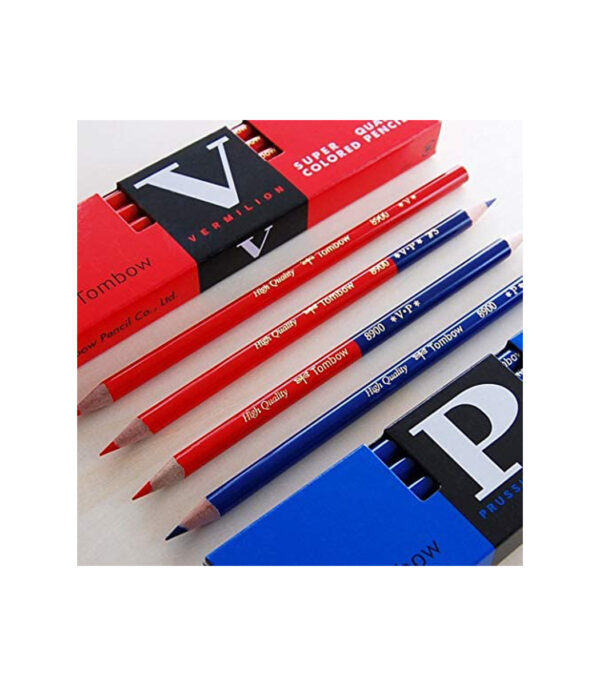 51PkQtjyIaL._AC_.jpg Tombow 8900-V Red Pencil, Round Shaft, Vermilion, 1 Dozen - الصورة 11