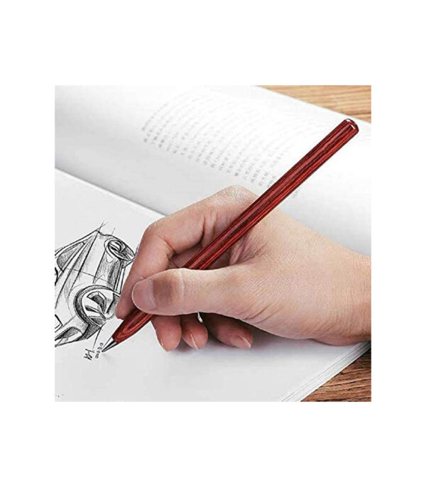 ⁦Permanent Pencils, Fine Art Pencils That You Can Write Forever Without Sharpening, Leadless Pencil, Lifetime Metal Pencils (Mahogany)⁩ - الصورة ⁦6⁩
